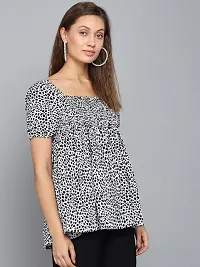 CULPI Casual Printed Women White Black Top-thumb2