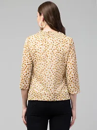 CULPI Casual Printed Women Yellow Top-thumb1