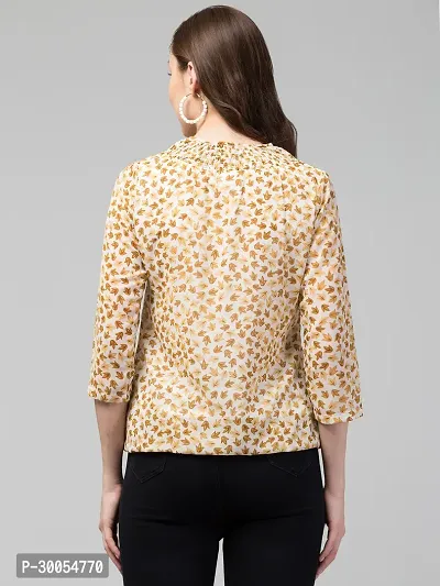 CULPI Casual Printed Women Yellow Top-thumb2