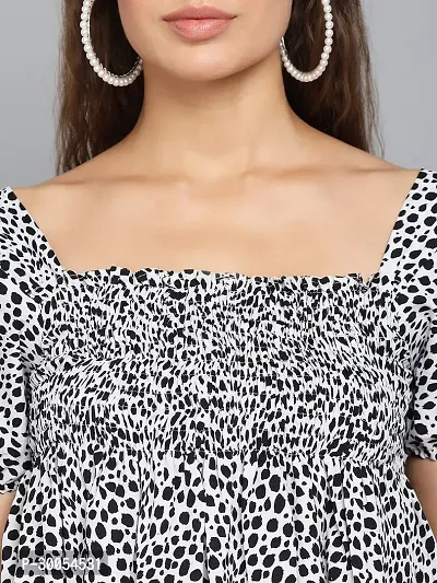 CULPI Casual Printed Women White Black Top-thumb4