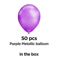 RP Bazaar Purple Metallic Balloons - 50Pcs Purple Metallic Balloons |Purple Balloons For Decoration| Purple Balloon Decoration For Birthday-thumb1