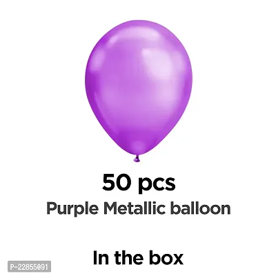RP Bazaar Purple Metallic Balloons - 50Pcs Purple Metallic Balloons |Purple Balloons For Decoration| Purple Balloon Decoration For Birthday-thumb2