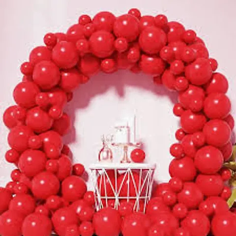 RP Bazaar Red Metallic Balloons - 50Pcs Red Metallic Balloons |Red Balloons For Decoration| Red Balloon Decoration For Birthday