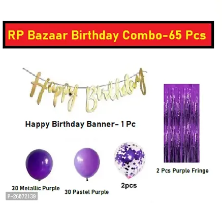 RP Bazaar Birthday Decortion Combo (Pack Of 65)-thumb2