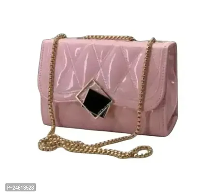 Stylish Pink Leatherette Embroidered Sling Bags For Women-thumb0