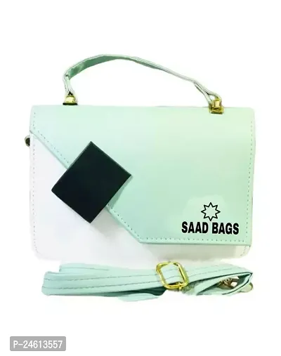 Stylish Green PU Solid Sling Bags For Women