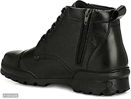 Actual leather zipper  DMS boots  police army ncc dress up shoes with zip-thumb0