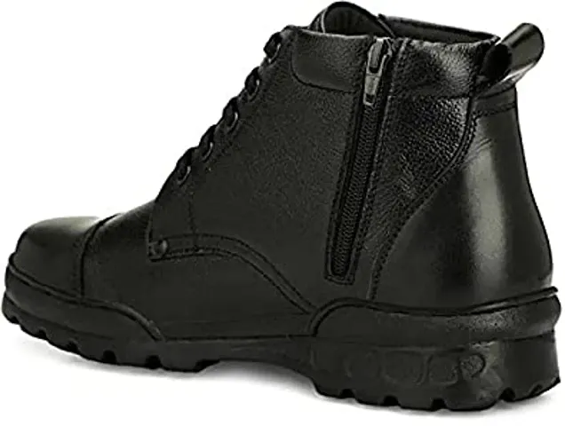 Actual leather zipper  DMS boots  police army ncc dress up shoes with zip