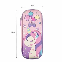3D Unicorn Cover Large Capacity Pencil Case Compass with Compartments, School Supply Organizer for Students, Stationery Box, Cosmetic Zip Pouch Bag (1 Unit)-thumb2