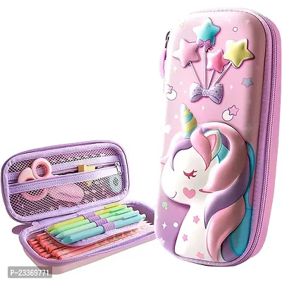 3D Cartoon Pencil Box with Cute Cartoon Squishy for Boys for Girls and Kids for School 3D Embossed Pencil Zipper Pouch Storage Box Pencil case