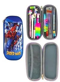 3D Embossed Avengers Pencil Pouch with 2 Compartment for Kids|smiggle Pencil Pouch for Kids|Smooth Zipper Closure Geometry Box Pencil Case Best Erturn Gift for Kids 1pcs (Spider-Man)-thumb2