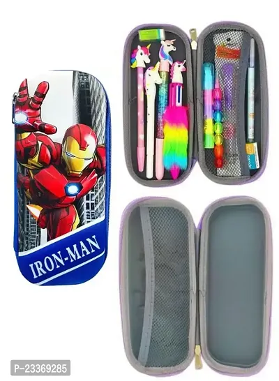 Ironnman 3D Cover EVA Pencil Case Large Capacity Pencil Pouch Bag Compass School Pouch Organizer for Students Kids Stylish Pen Holder Pouch, Stationery Box, Cosmetic Pouch Bag-thumb2