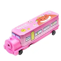 Compass Box for Girls with Wheel, Stylish School Bus ans Train Geometry Box for Boys, Pencil Box Set Toys for Kids-thumb4