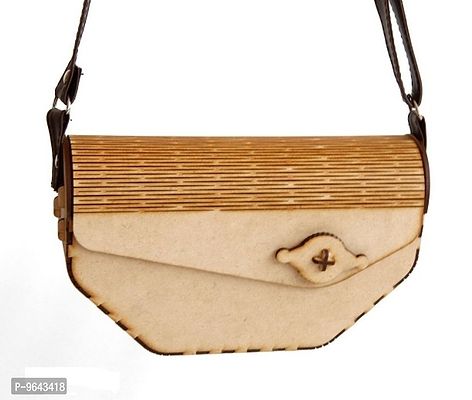 Womens Handcrafted Wooden Light Weight Unique Purse Handbag-thumb0