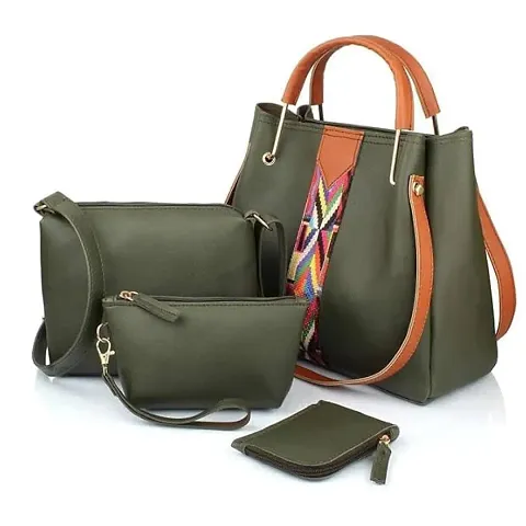 Classy Combo of 4 Solid PU Handbags For Women