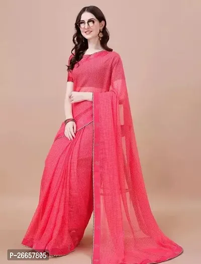 Beautiful Chiffon Saree With Blouse Piece For Women