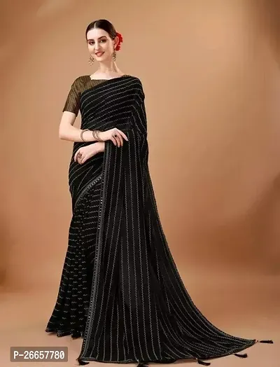 Beautiful Chiffon Saree With Blouse Piece For Women