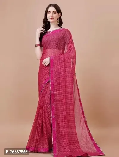 Beautiful Chiffon Saree With Blouse Piece For Women