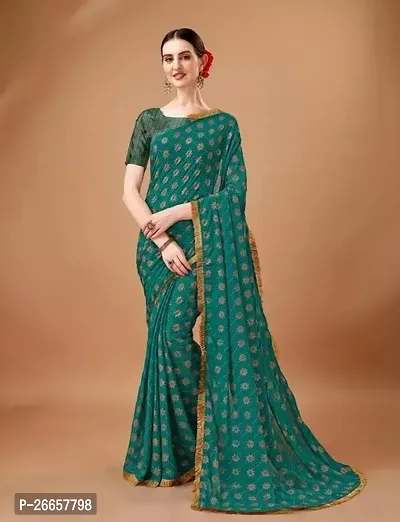 Beautiful Chiffon Saree With Blouse Piece For Women