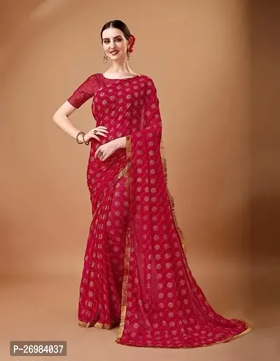 Classic Chiffon Saree with Blouse piece