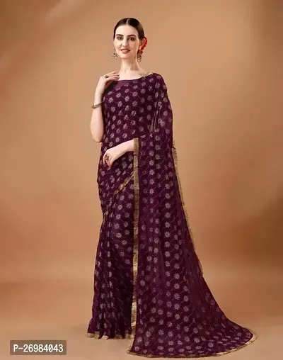 Classic Chiffon Saree with Blouse piece-thumb0