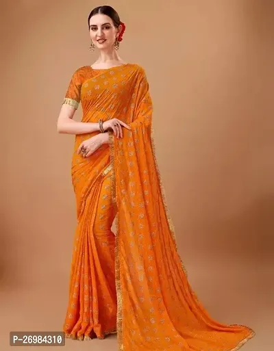 Beautiful Chiffon Saree without Blouse Piece-thumb0