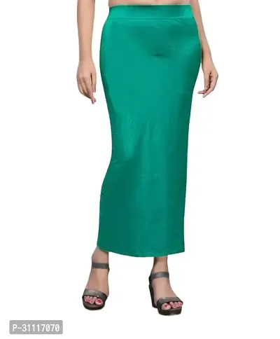 Reliable Green Chanderi Cotton Solid Stitched Petticoat For Women