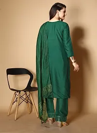 Stylish Viscose Rayon Kurta, Bottom and Dupatta Set For Women-thumb1