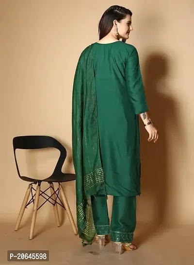 Stylish Viscose Rayon Kurta, Bottom and Dupatta Set For Women-thumb2