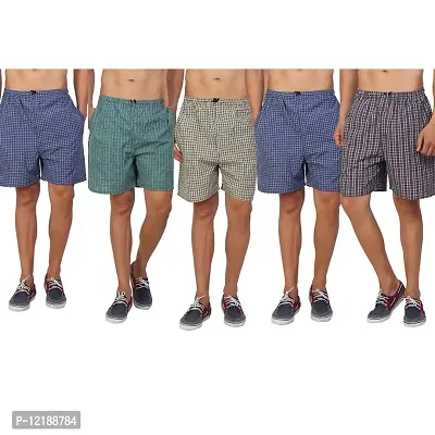 Boxer Men's Sports Cotton Shorts Pack of 5 (Medium, Multicolour)-thumb0