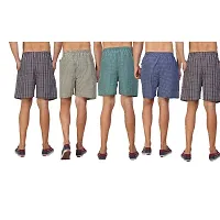 Boxer Men's Sports Cotton Shorts Pack of 5 (Medium, Multicolour)-thumb1