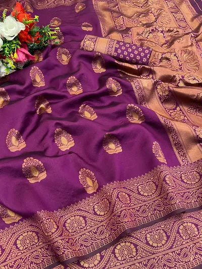 Stylish Art Silk Saree Jacquard Weaving Zari Saree For Women