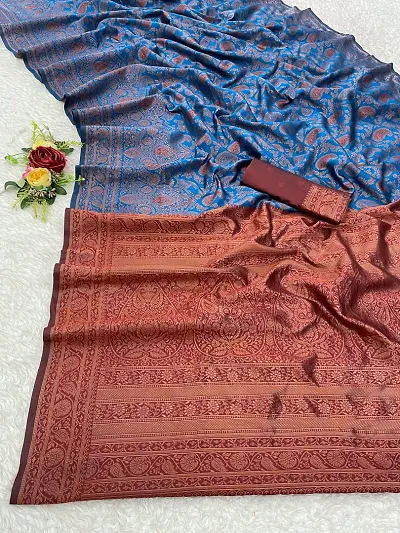 Stylish Art Silk Saree Jacquard Weaving Zari Saree For Women