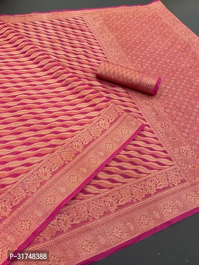 Stylish  Organza silk Saree Jacquard Weaving Zari Saree For Women