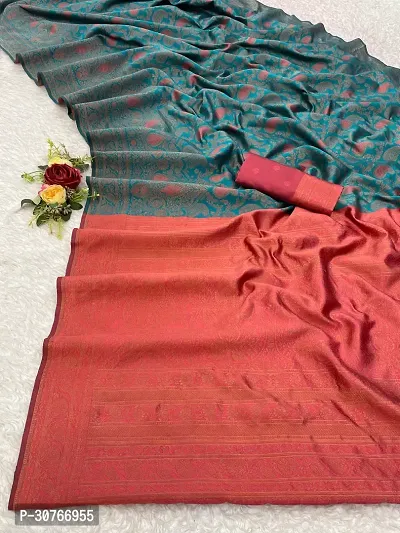 Stylish Art Silk Saree Jacquard Weaving Zari Saree For Women