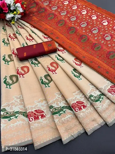 Stylish  Banarasi silk Saree Jacquard Weaving Zari Saree For Women-thumb0