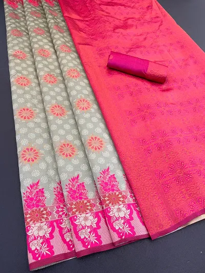 Art Silk Kanjeevaram Saree with Blouse piece