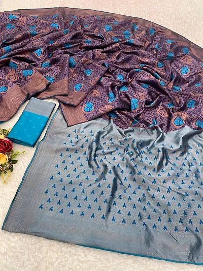 Stylish Art Silk Saree Jacquard Weaving Zari Saree For Women