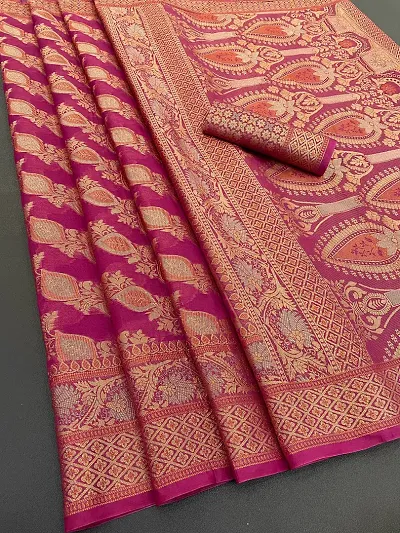 Organza Woven Design Sarees With Blouse Piece