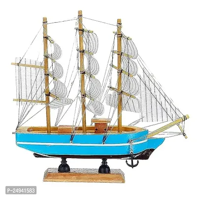 Wooden Ship Showpiece Decorative Items Ideal For Gifting Purpose, Multicolour Size 16 Cm