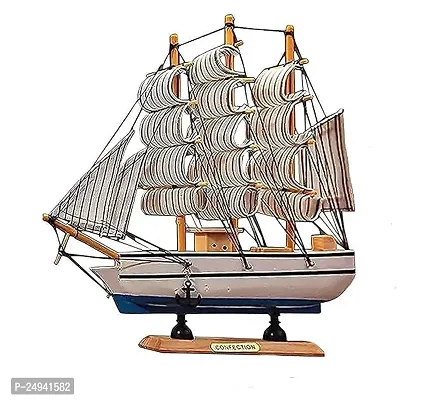 Wooden Ship Showpiece Decorative Items Ideal For Gifting Purpose, Multicolour Size 16 Cm-thumb0
