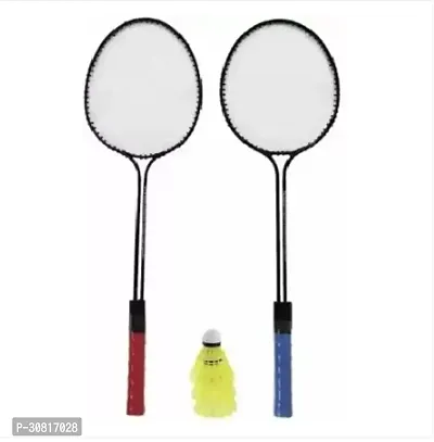 Badminton Racquet 2 Pcs with Shuttle 3 Pcs Multicolor Strung Badminton Racquet Pack of 1 0.4 g-thumb0