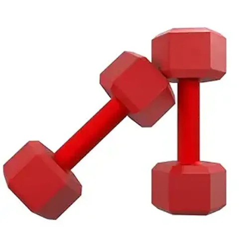 Sports 4kg Hexa PVC Dumbbells (2kg x 2) RED