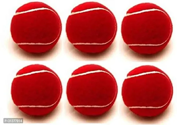 SPORTS Red Tennis Cricket Ball Pack of 6-thumb0