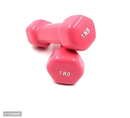 Rubber Vinyl Fixed Dumbbell 1kg Pack of 2-thumb0