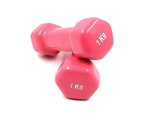 Rubber Vinyl Fixed Dumbbell 1kg Pack of 2