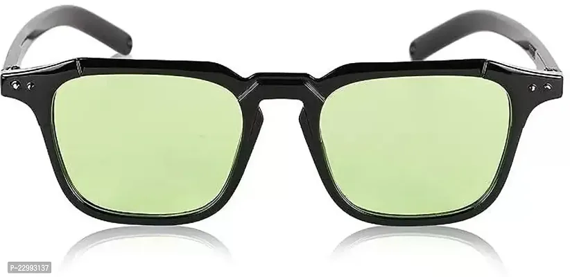Fabulous Black Plastic Rectangle Sunglasses For Unisex