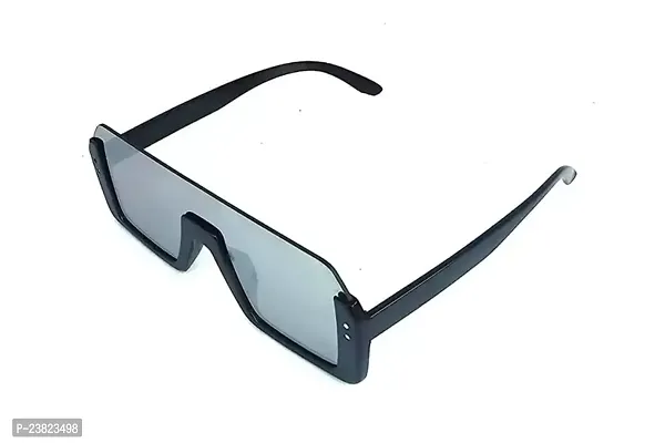 Polarized Rectangular Sunglasses (55)  (For Boys  Girls, Blue)