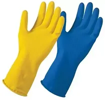 Reusable Rubber Hand Gloves, Stretchable Gloves for Washing Cleaning Kitchen Garden, 7-Pair (Any Color)-thumb3