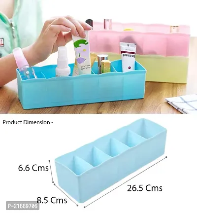 Plastic Multipurpose Drawer Organizer , Multi Color - Set of 1 (L - 26.5 x W - 8.5 x H - 6.5 cm )-thumb2